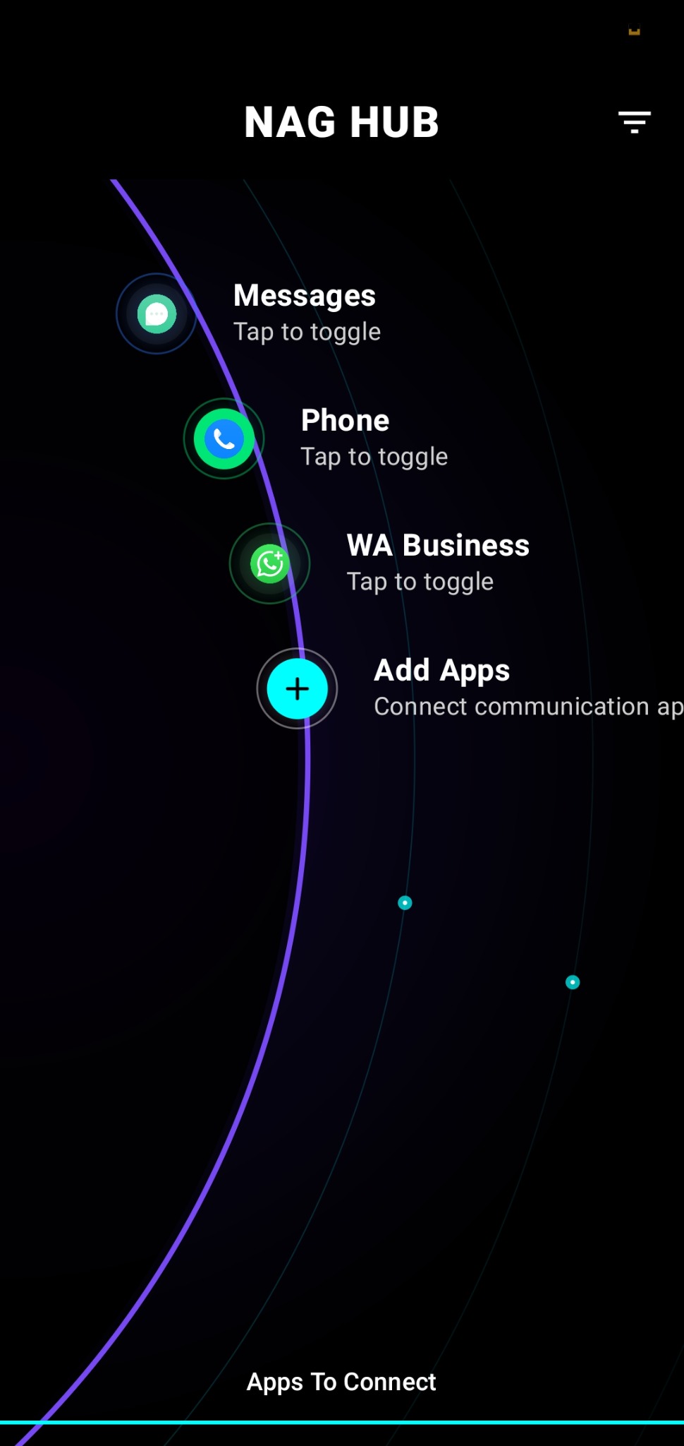 NAG HUB prototype screenshot